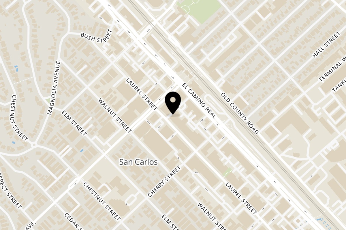 Map showing the location of Doppio Zero San Carlos on 617 Laurel St in San Carlos