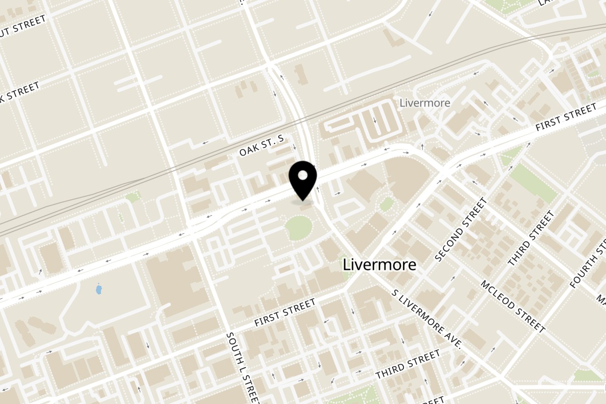 Map showing the location of Doppio Zero Livermore on 23 S Livermore Ave in Livermore