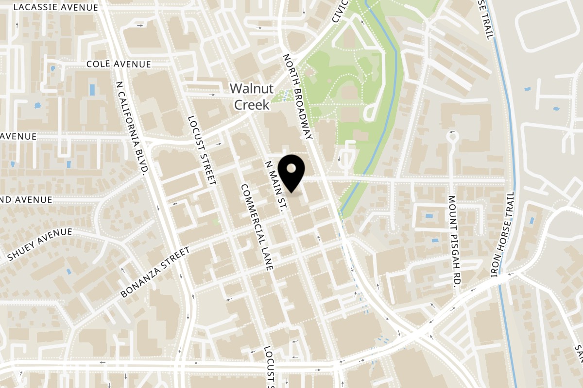 Map showing the location of Doppio Zero Walnut Creek on 1522 N Main St in Walnut Creek